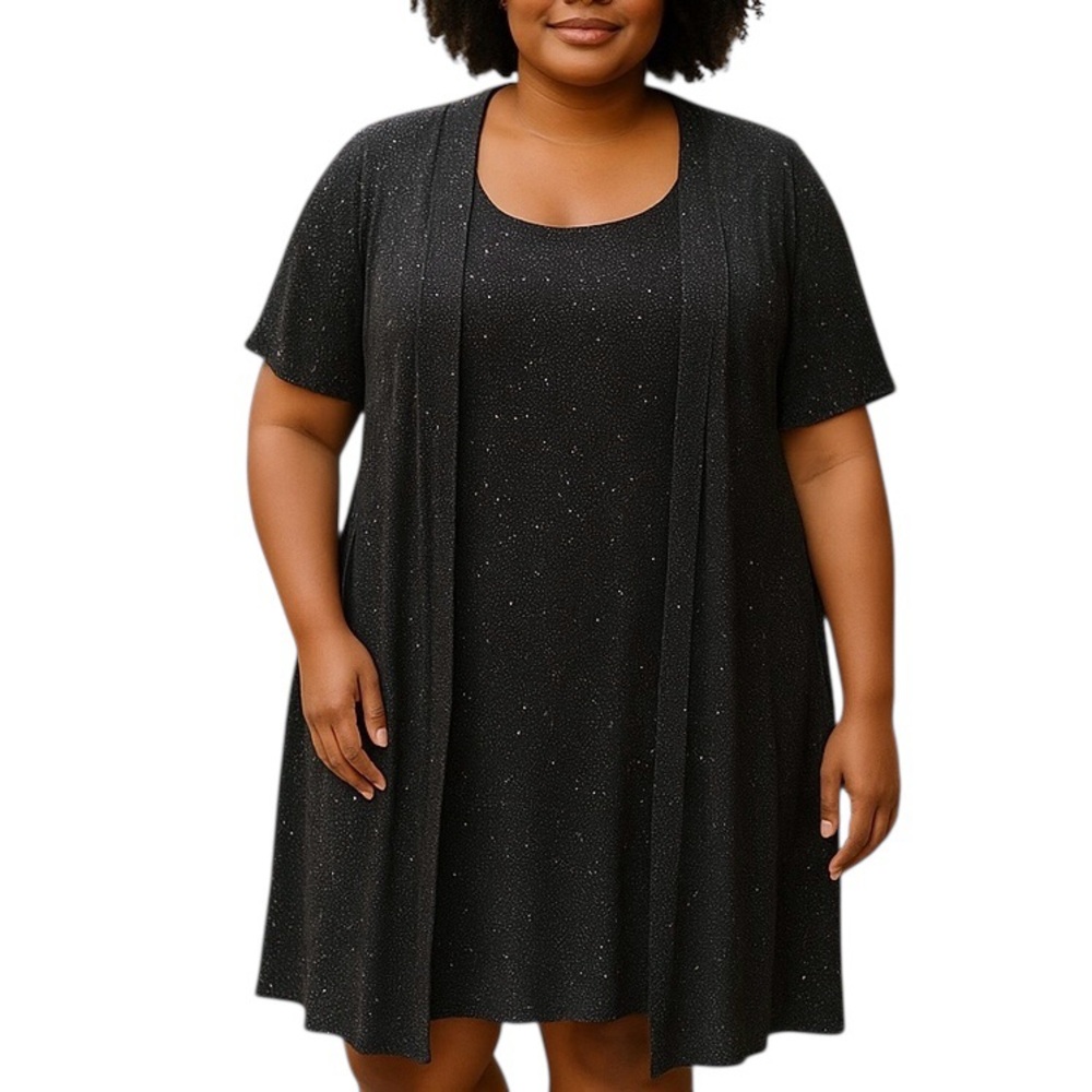 Scarlett M Glitzy/Shimmery Dress. Black. Sz 16.